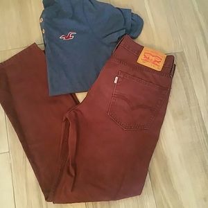 Maroon Levis 514 W31xL30